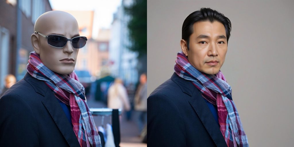 AI 모델이 제품을 착용한 이미지 생성